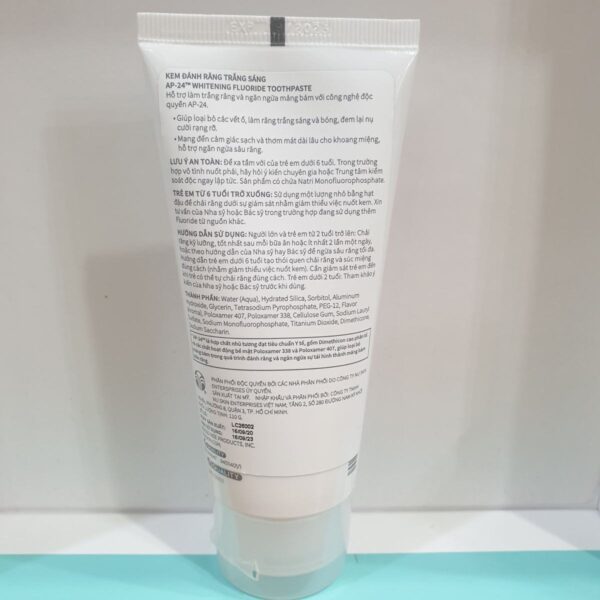 Kem đánh răng giúp răng trắng sáng AP24 Whitening Fluoride Toothpaste(110g) - Hình ảnh 3