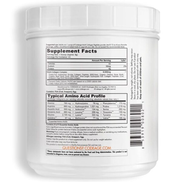 Collagen tổng hợp Codeage Multi Collagen Peptides - Hình ảnh 3
