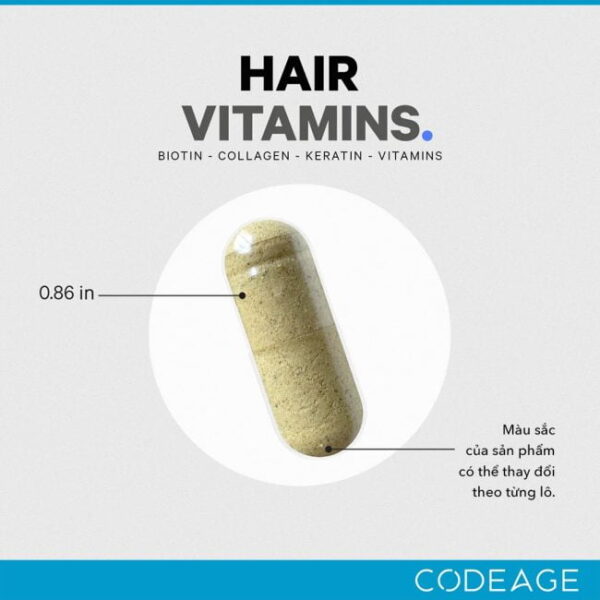Viên uống Hỗ Trợ mọc tóc Codeage Hair Vitamins - Hình ảnh 5